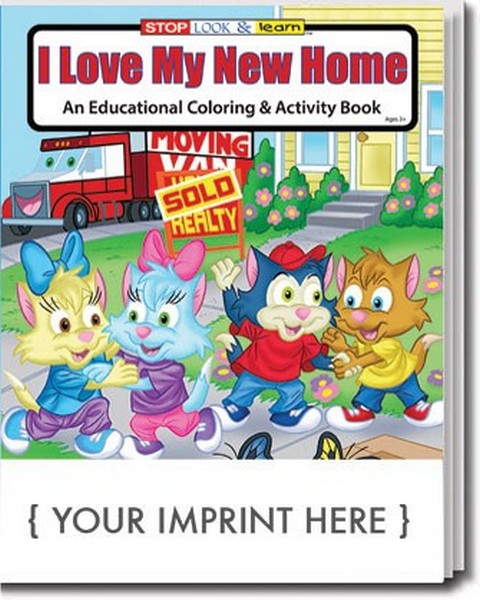 SC0467 I Love My New Home Coloring and Activity BOOK With Custom Impri